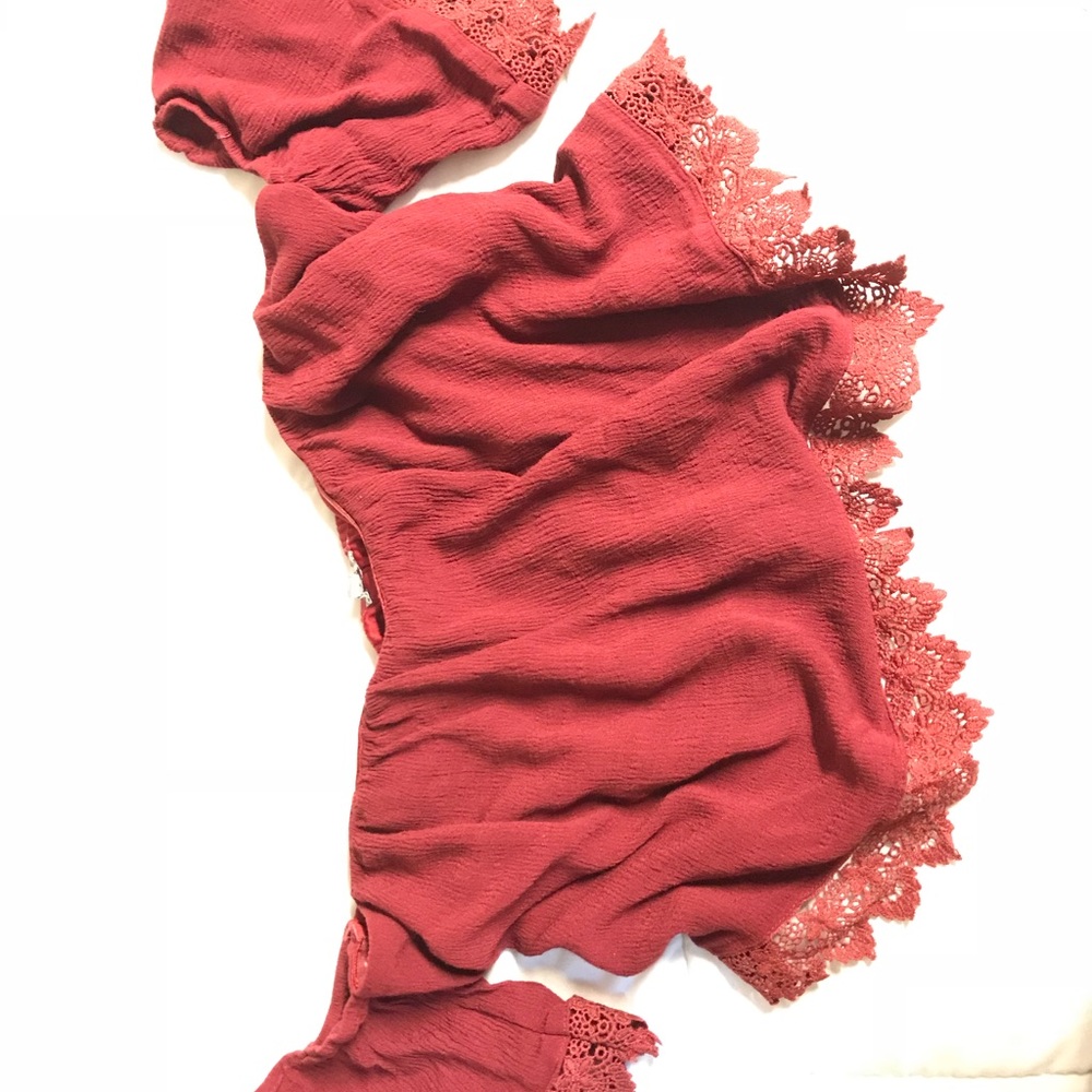 Off the Shoulder Cropped Burgundy Top